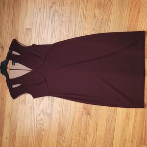 NWOT Connected Apparel burgundy/wine dress 8P with cutouts